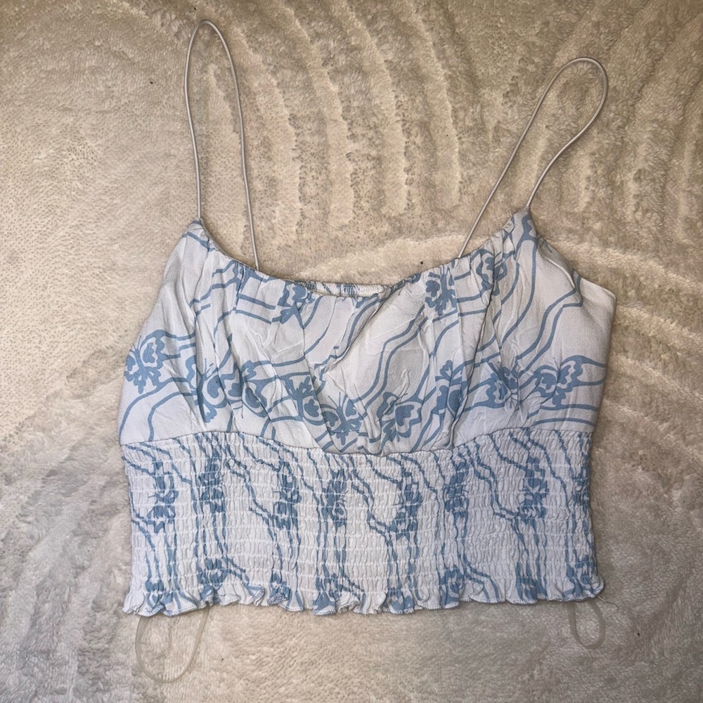 Blue and white tank top